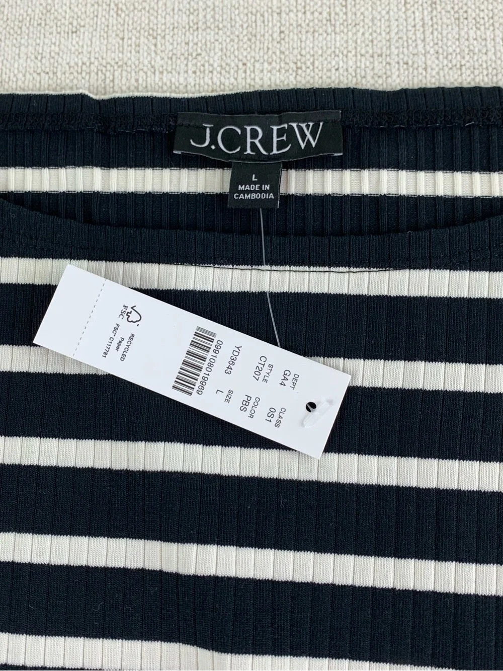 J. Crew women's sleeveless Sheath midi dress in stripe black white boat neck